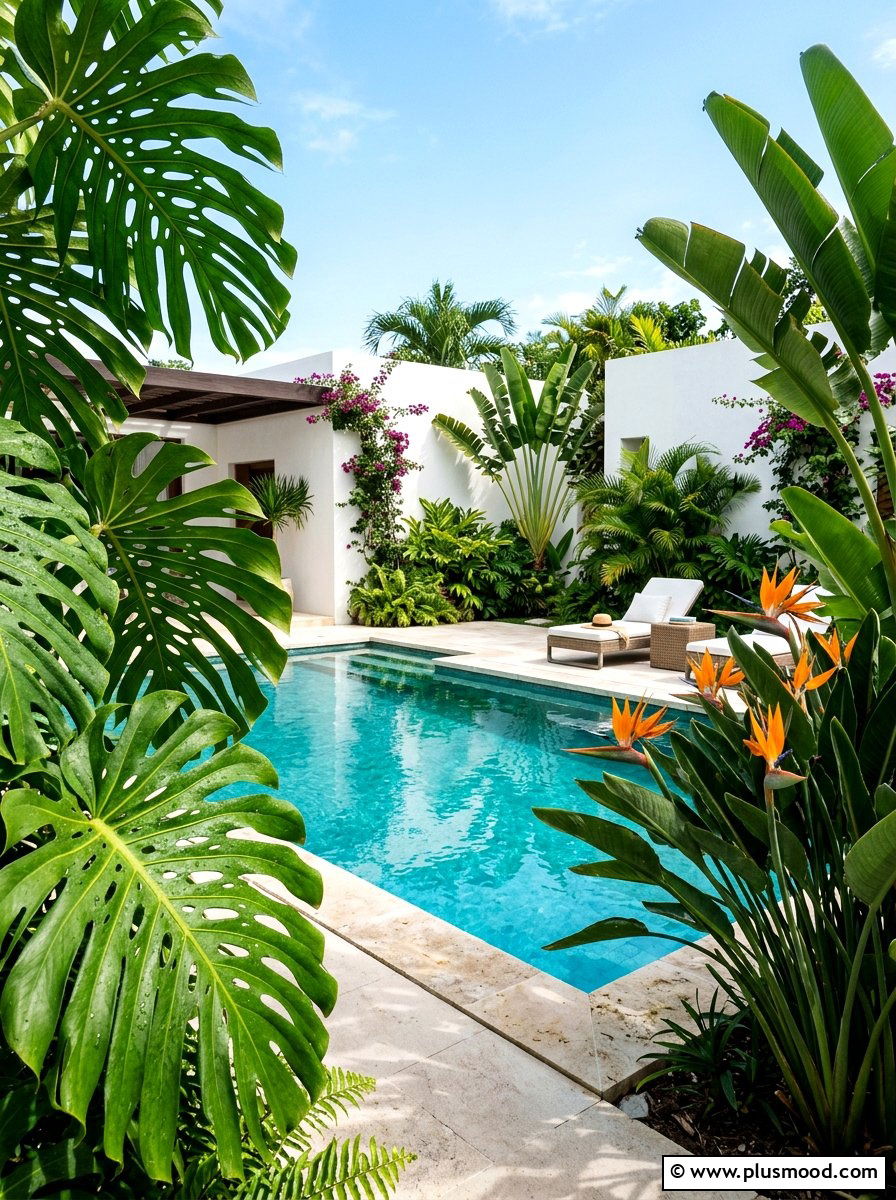 Tropical pool plants - 25 pool landscaping ideas for urban backyards