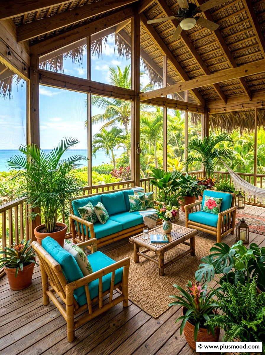 Tropical screened porch - 25 summer screened front porch ideas