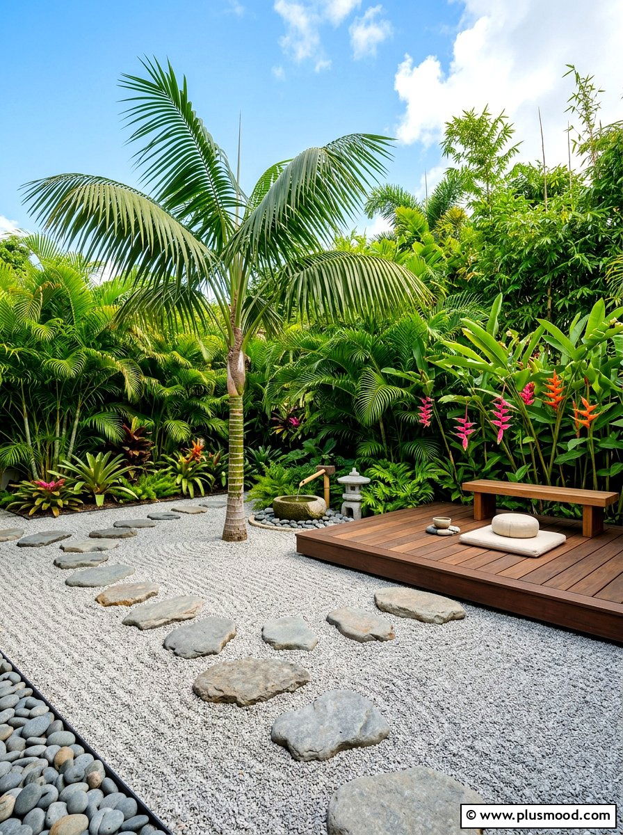 Tropical zen space - 25 summer backyard tropical ideas