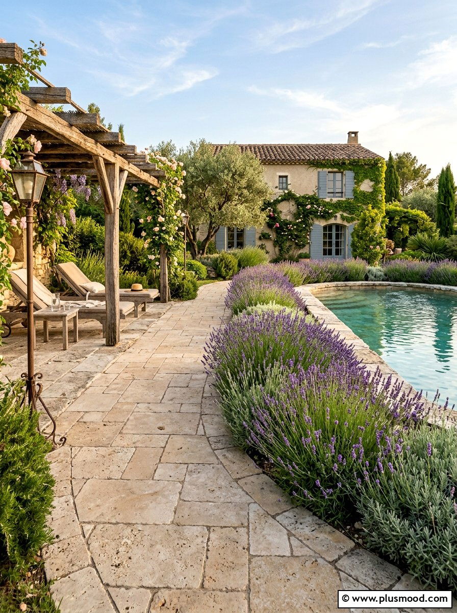 Tumbled stone pavers - 25 pool landscaping ideas with pavers