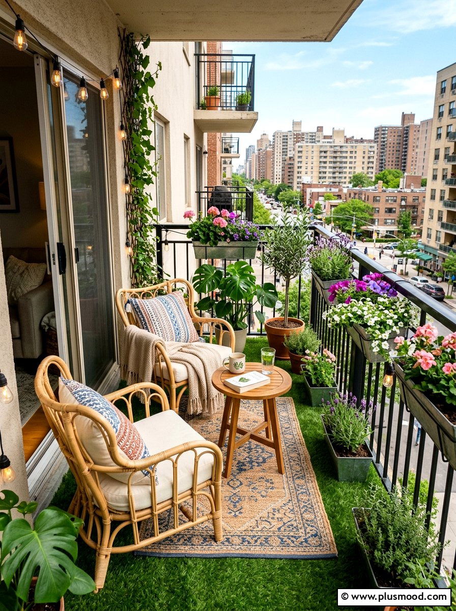 Turf for balcony - 25 small backyard ideas with artificial turf