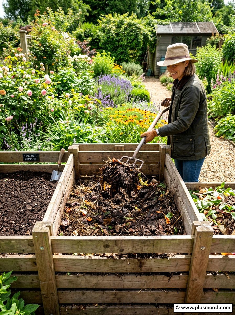 Turning Organic Compost Piles - 25 August garden ideas
