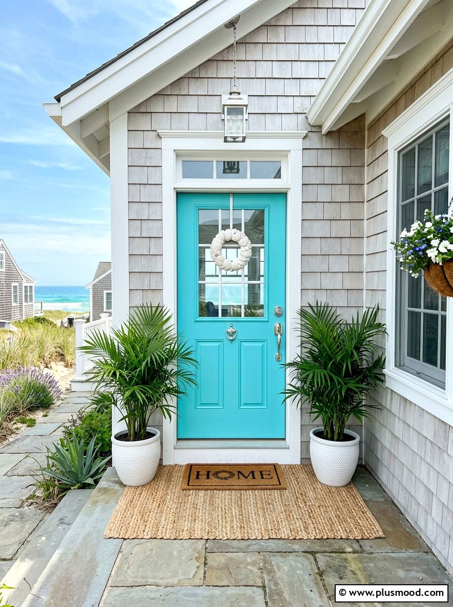 Turquoise Front Door - 25 summer front door color ideas