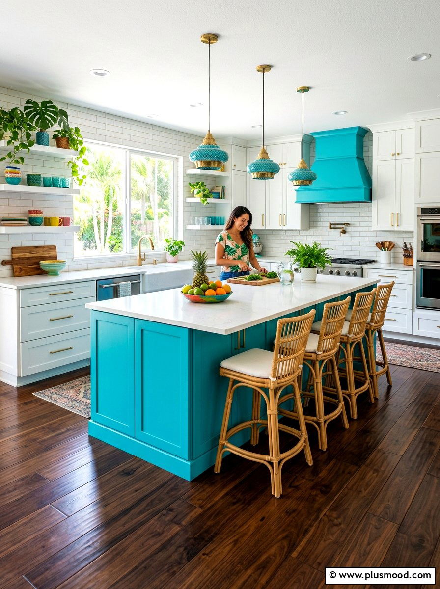 Turquoise Kitchen - 25 summer kitchen color ideas