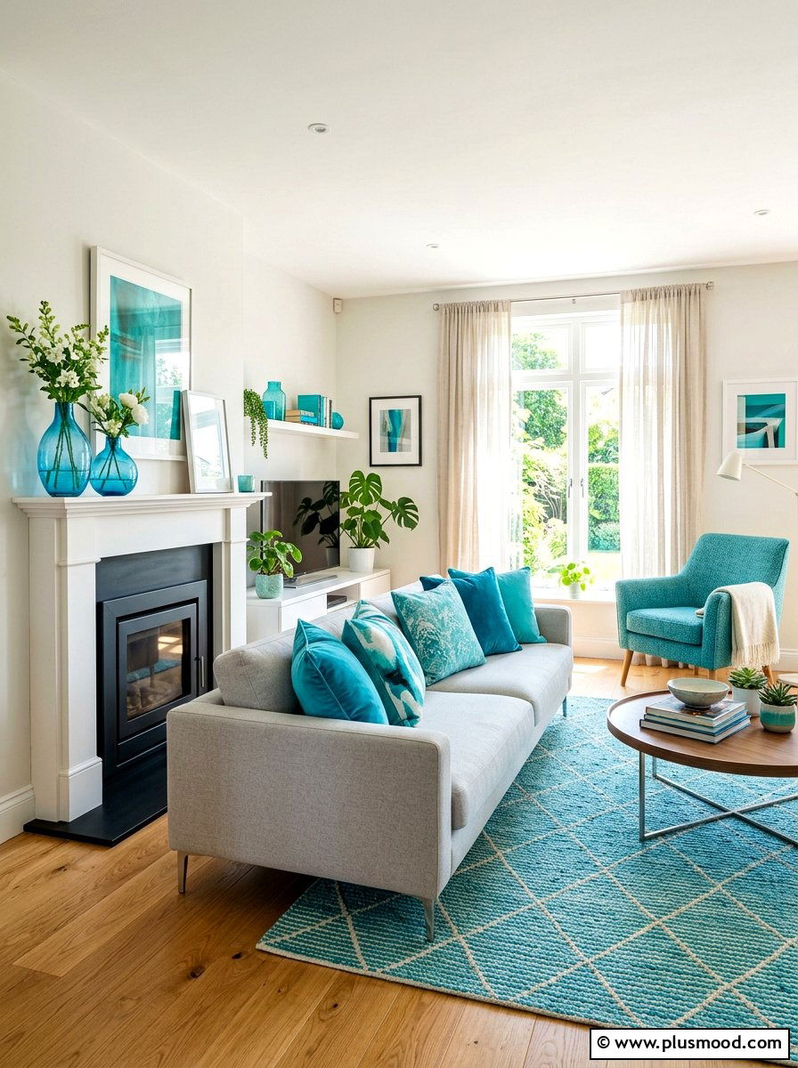Turquoise Living Room Decor - 25 summer tropical living room ideas
