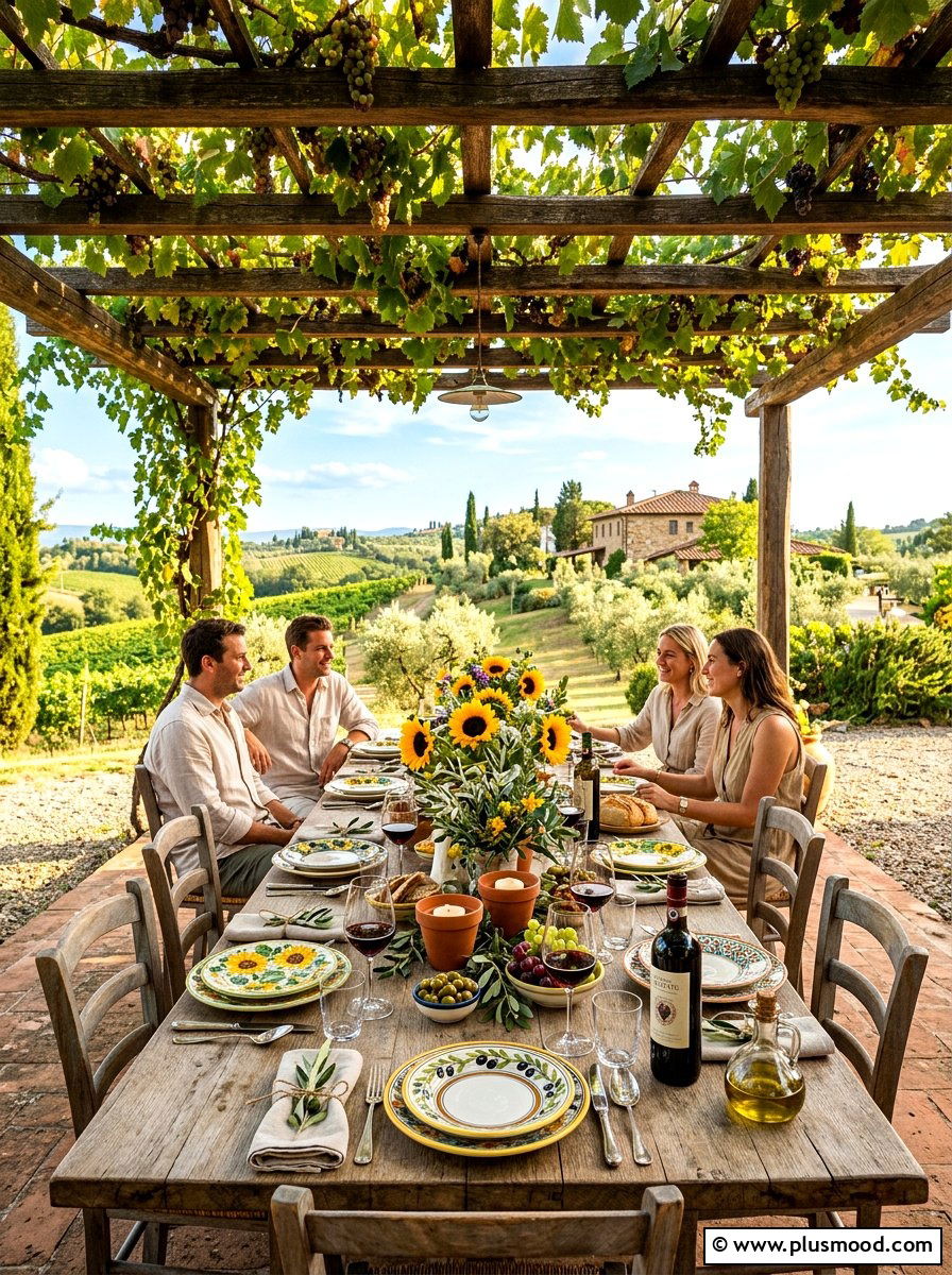 Tuscan Inspired Outdoor Dinner - 25 summer elegant outdoor dinner ideas