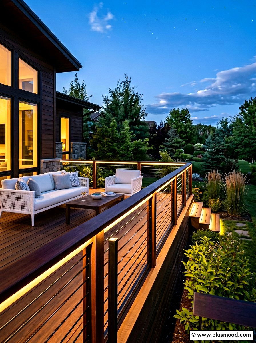 Under Railing Led Porch Light Strip - 25 summer porch lighting curb appeal ideas