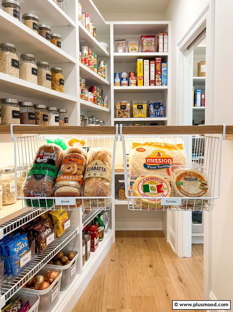 Under Shelf Wire Baskets - 25 summer pantry organization ideas