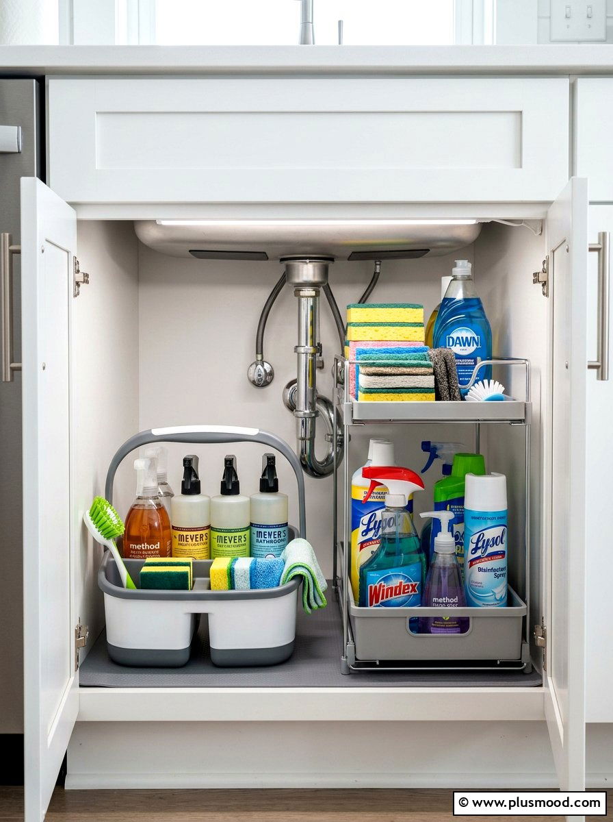 Under Sink Cleaning Caddy - 25 summer kitchen organization ideas