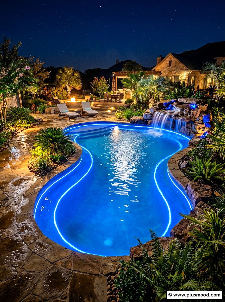 Underwater Led Ribbon - 25 summer pool lighting ideas