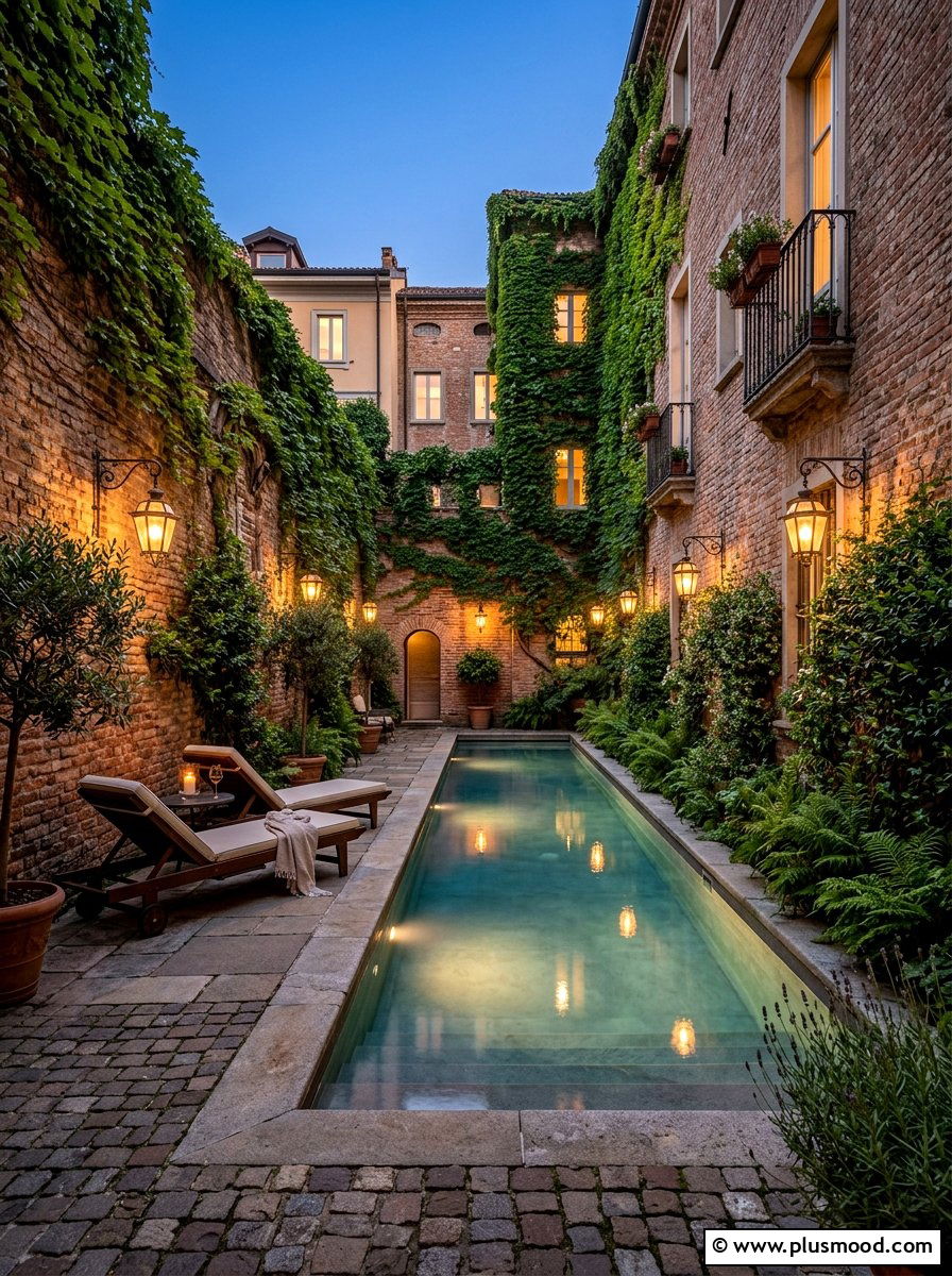 Urban Courtyard Pool - 25 small backyard ideas with pool