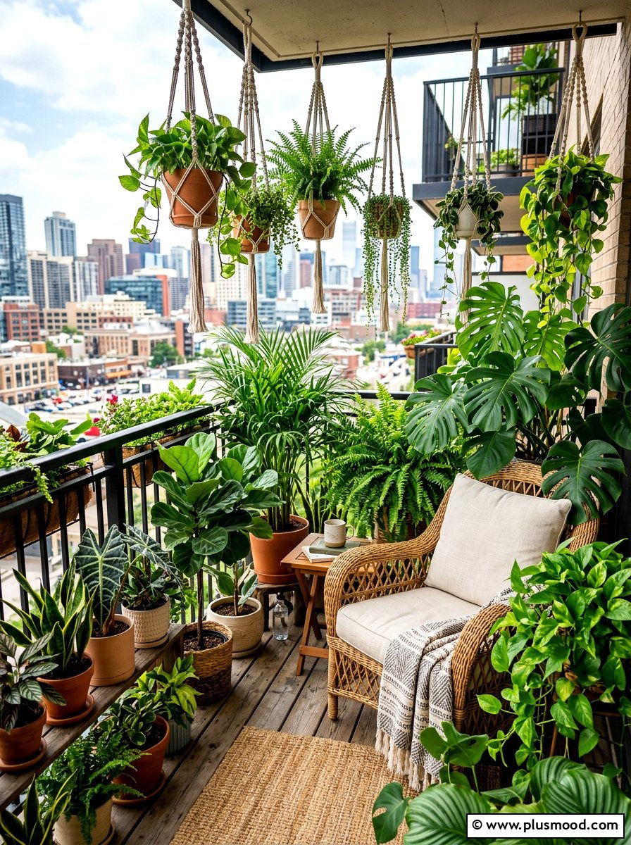 Urban Jungle Balcony Lounge Plants
