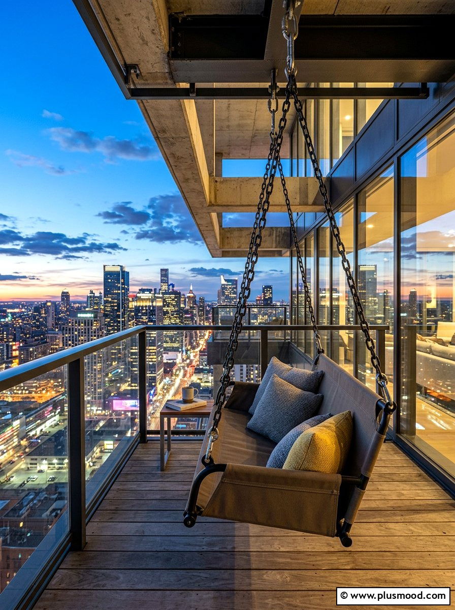 Urban balcony swing - 25 summer balcony swing chair ideas