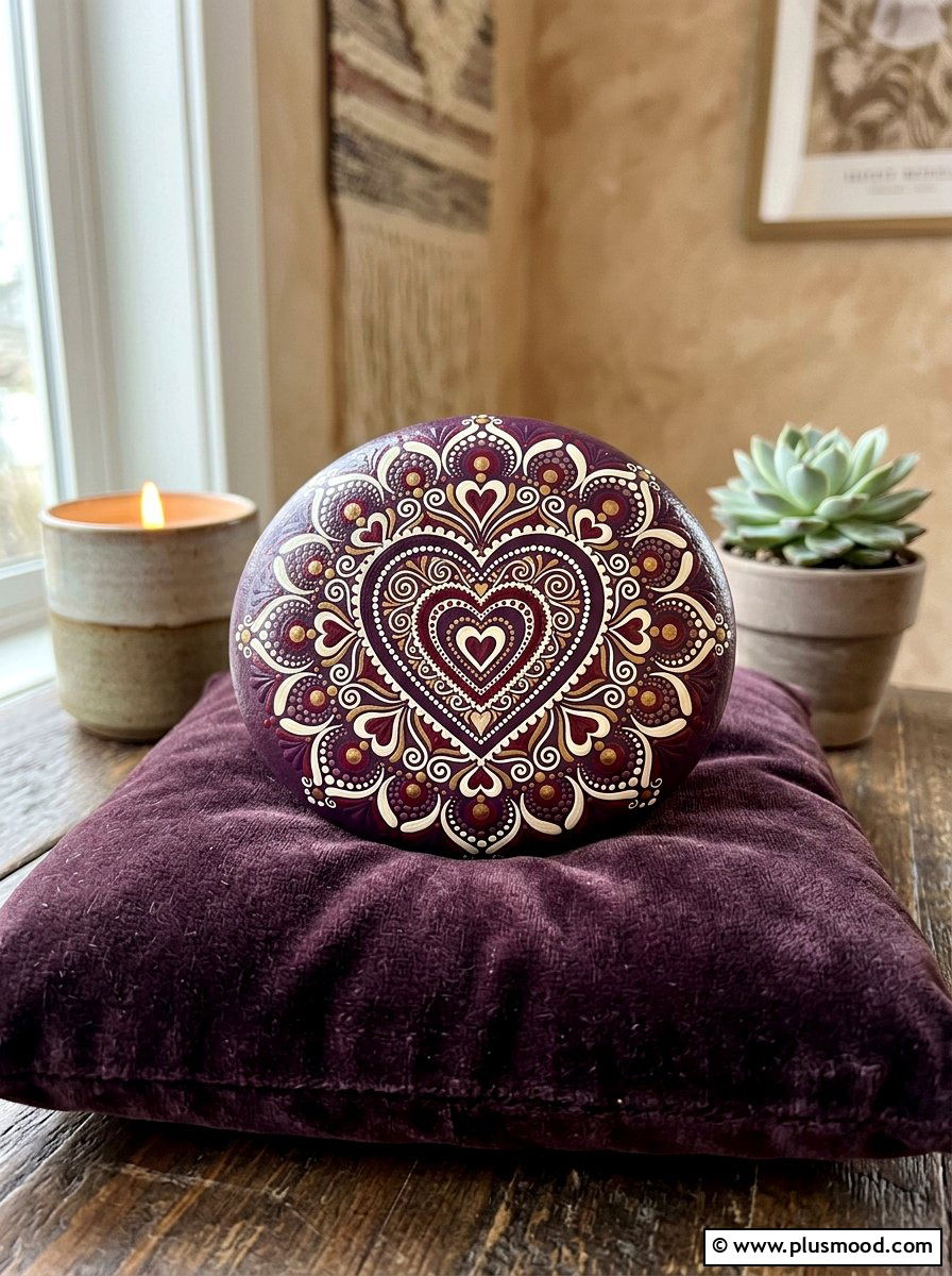 Valentine Mandala Painted Rock - 25 painted rock ideas for valentines day