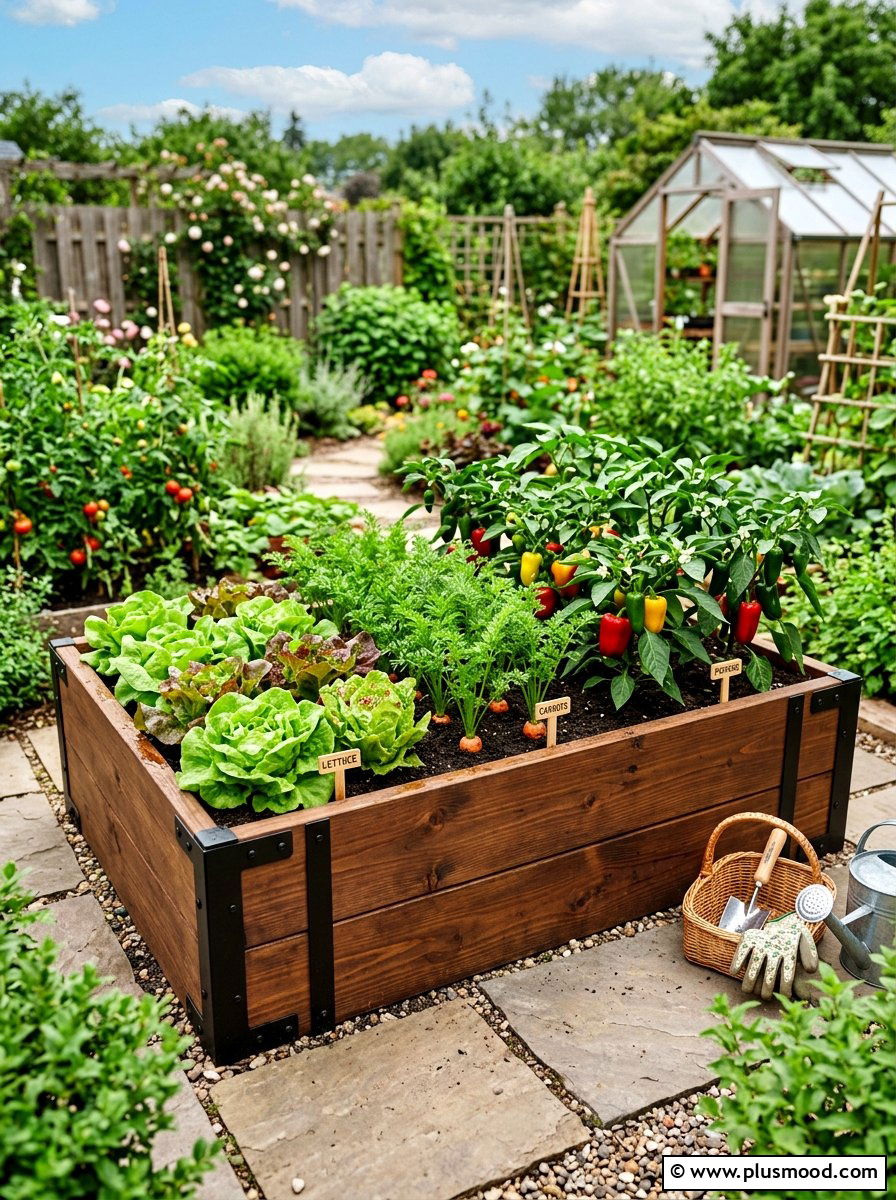 Vegetable Garden Box - 25 small backyard ideas with wooden planter