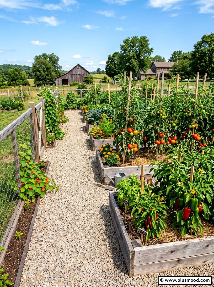 Vegetable Garden Patch - 25 summer farmhouse landscaping ideas