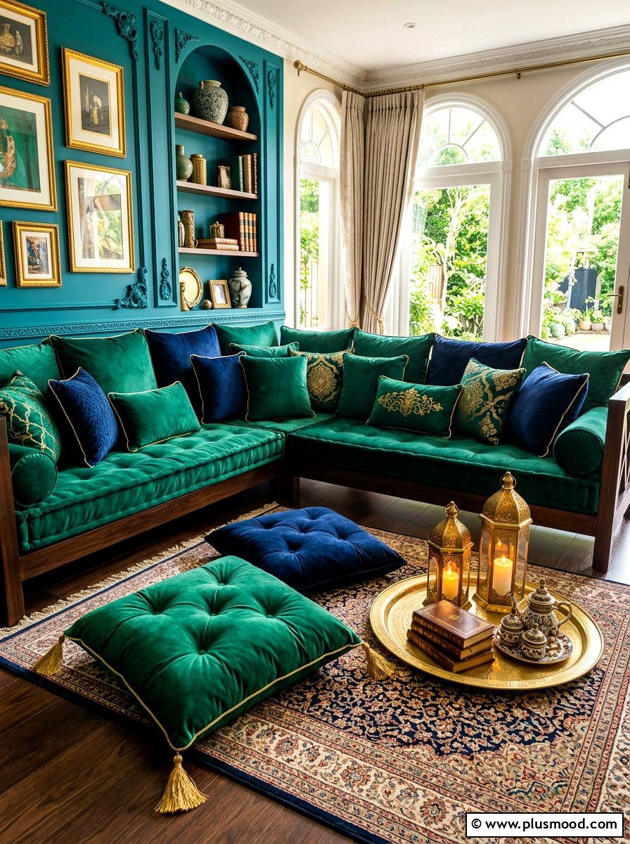 Velvet Cushion Lounge - 25 summer backyard movie night ideas