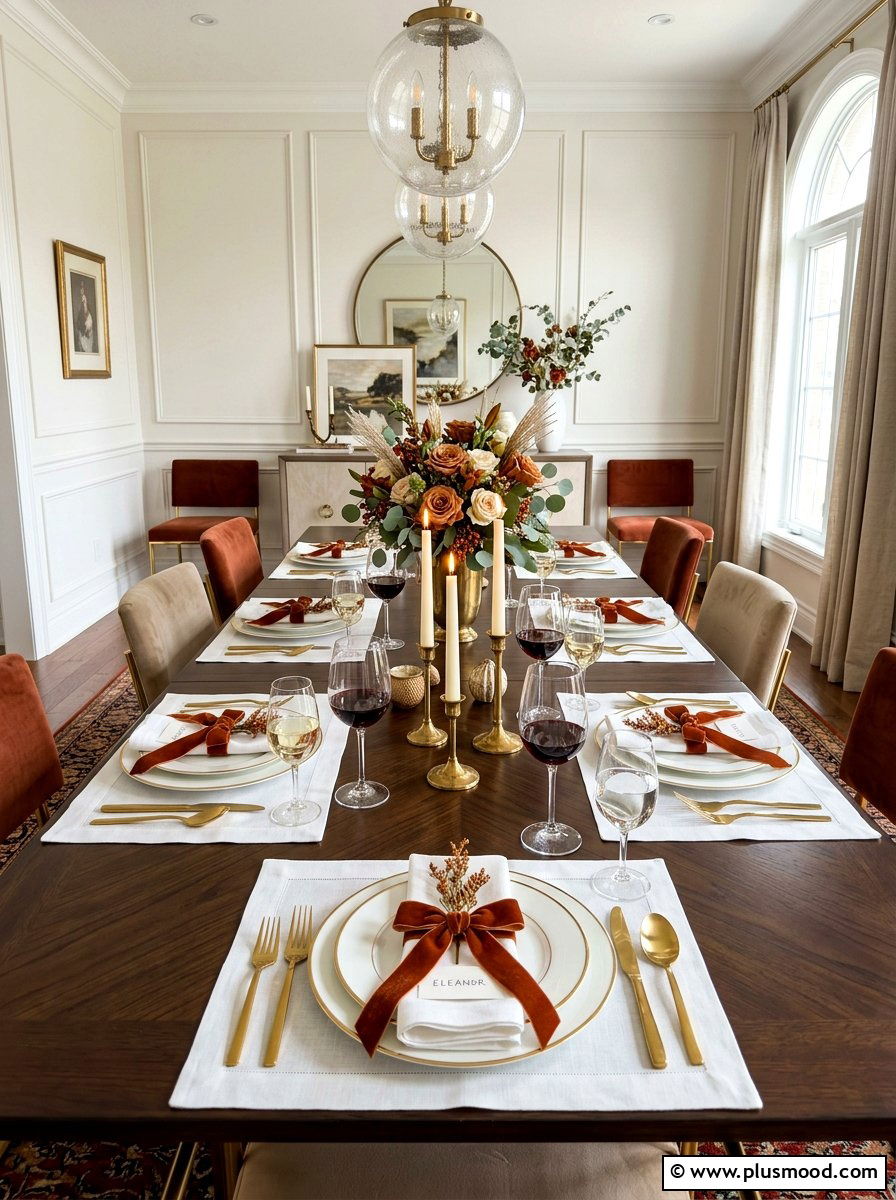 Velvet Ribbons - 25 summer to fall table decor ideas