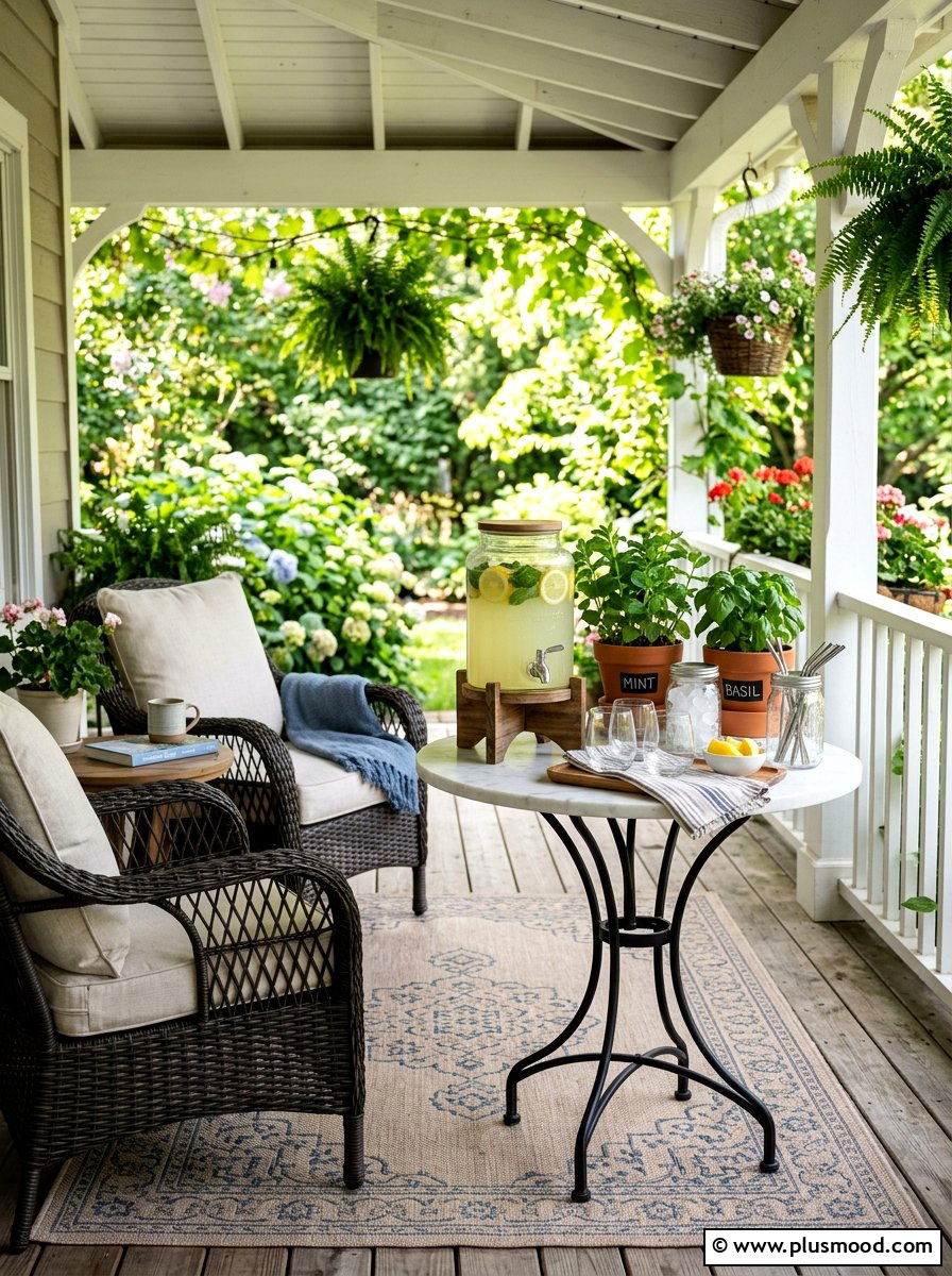 Veranda Refreshment Corner - 25 summer lemonade bar ideas