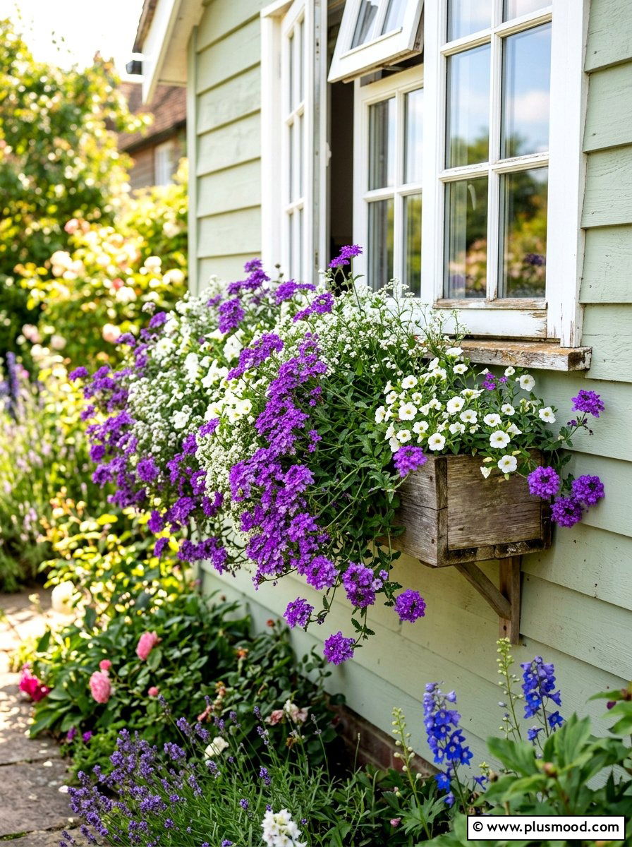 Verbena Window Box - 25 summer window box ideas for curb appeal