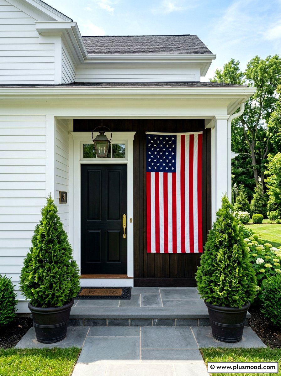 Vertical Flag Wall - 25 summer front porch decor ideas with flags