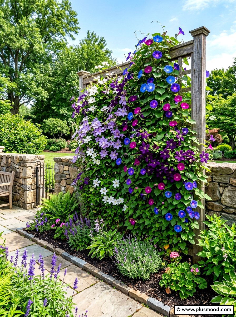 Vertical Flower Wall - 25 summer flower garden ideas