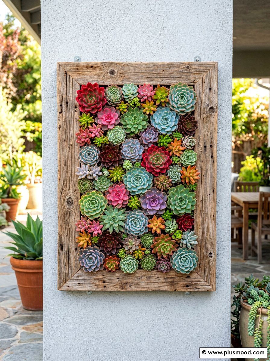 Vertical Frame Planter - 25 summer succulent planter ideas