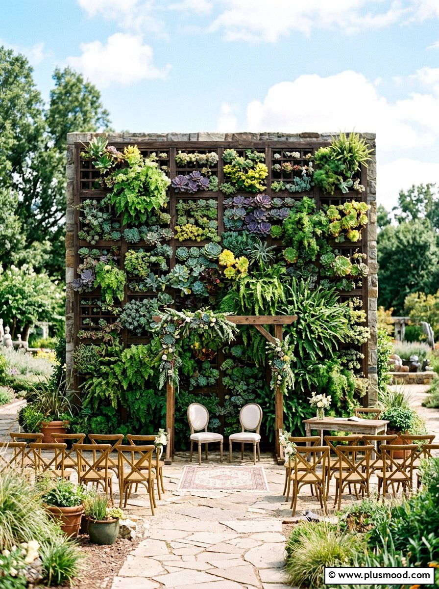 Vertical Garden Background - 25 small backyard ideas for weddings
