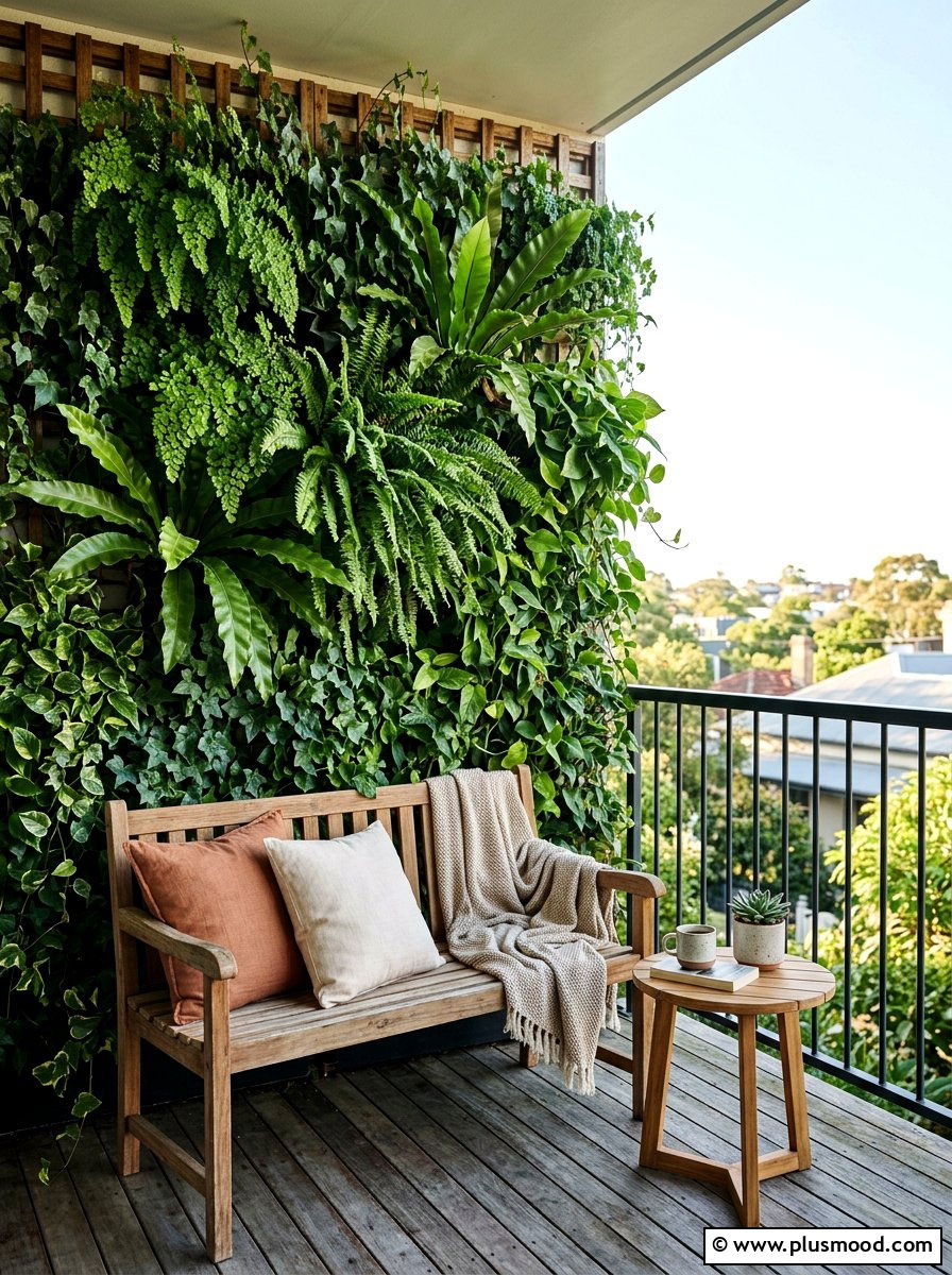 Vertical Garden Balcony Lounge Backdrop - 25 summer balcony lounge ideas