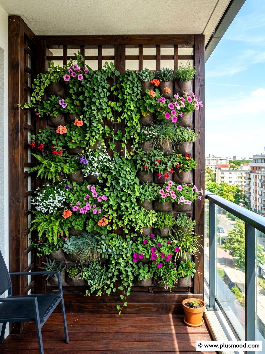 Vertical Garden Balcony Wall - 25 summer apartment patio ideas