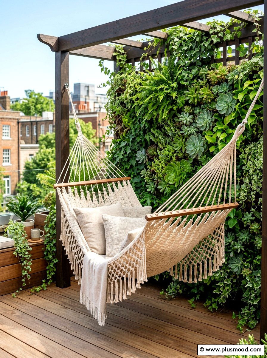 Vertical Garden Hammock - 25 summer backyard hammock ideas