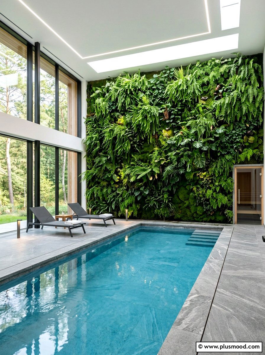 Vertical Garden Indoor Pool - 25 pool landscaping ideas for indoor pools