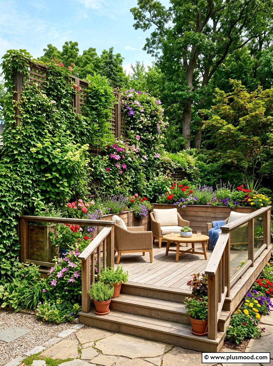 Vertical Garden Patio - 25 small backyard ideas with raised patio