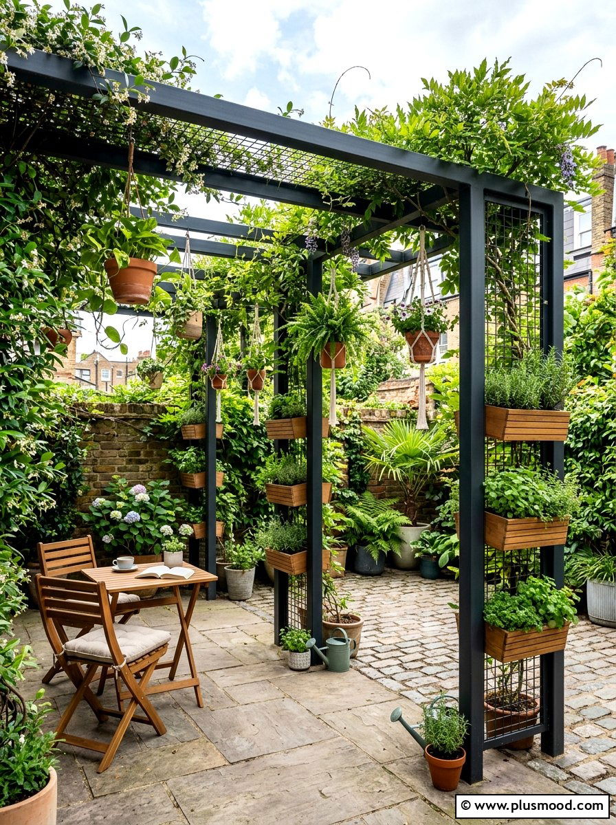 Vertical Garden Pergola - 25 small backyard ideas with pergola