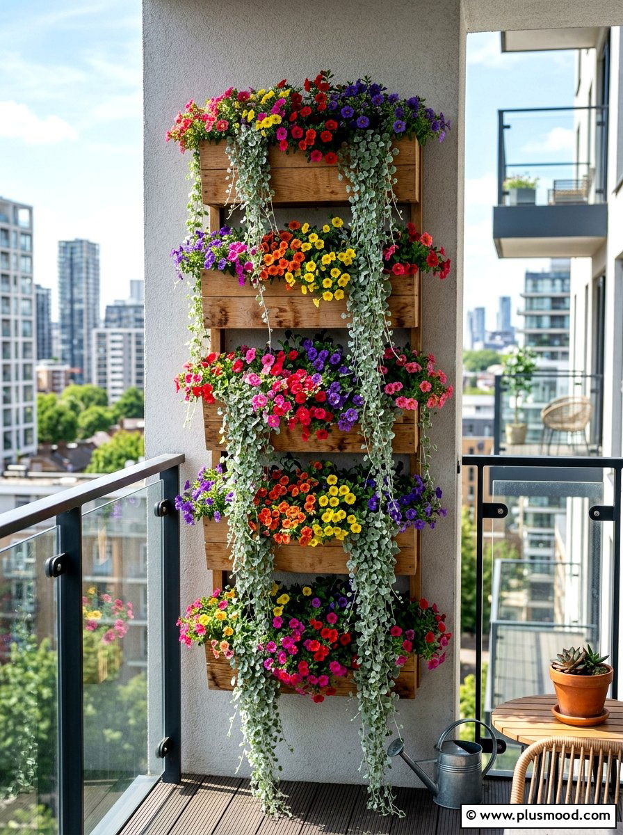 Vertical Garden Planter - 25 summer colorful planter ideas