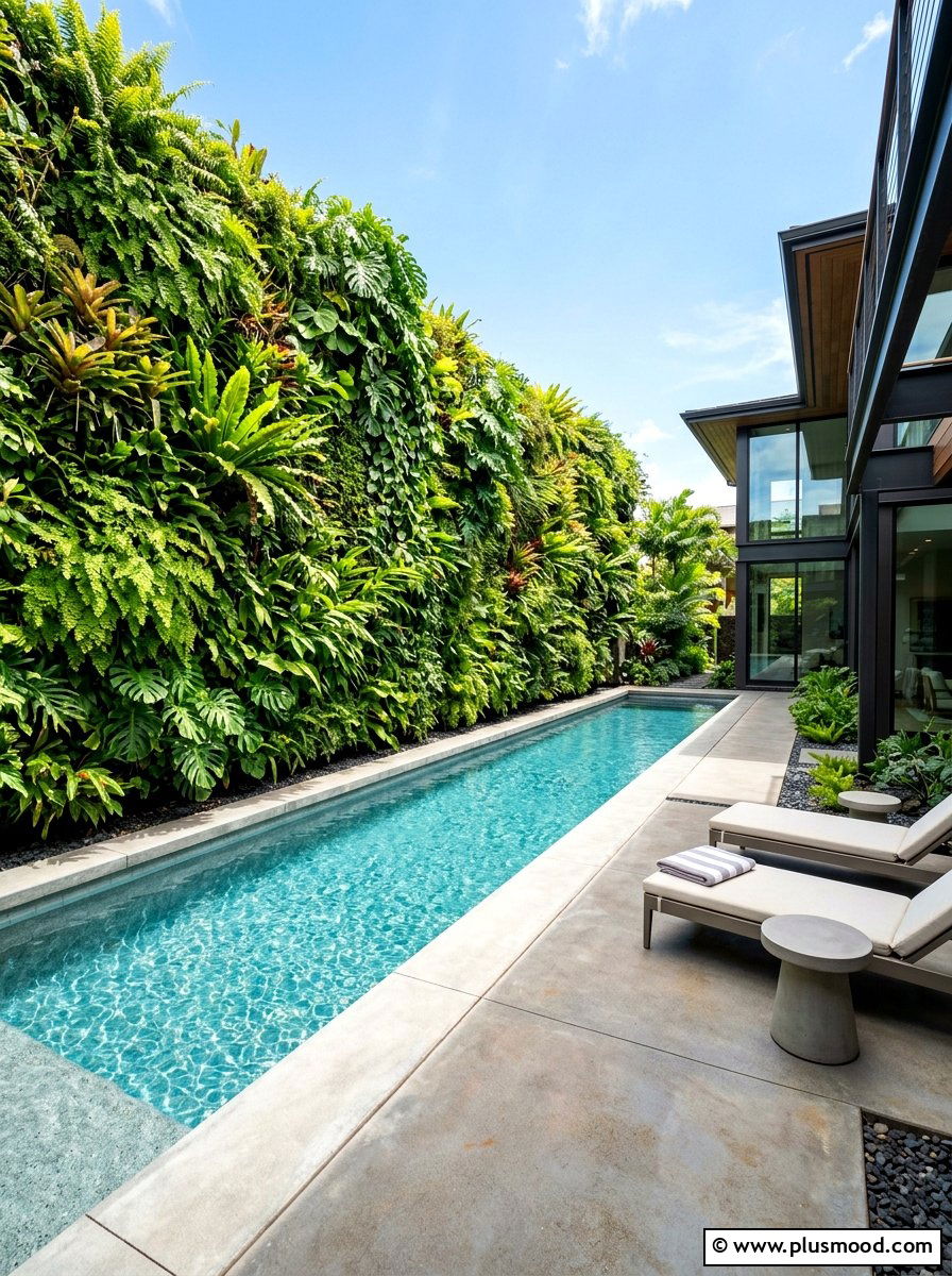 Vertical Garden Pool - 25 summer pool landscaping ideas