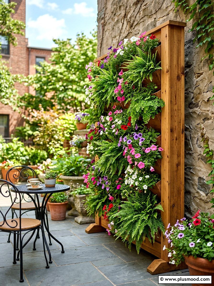 Vertical Garden Privacy Screen - 25 small backyard ideas with shade