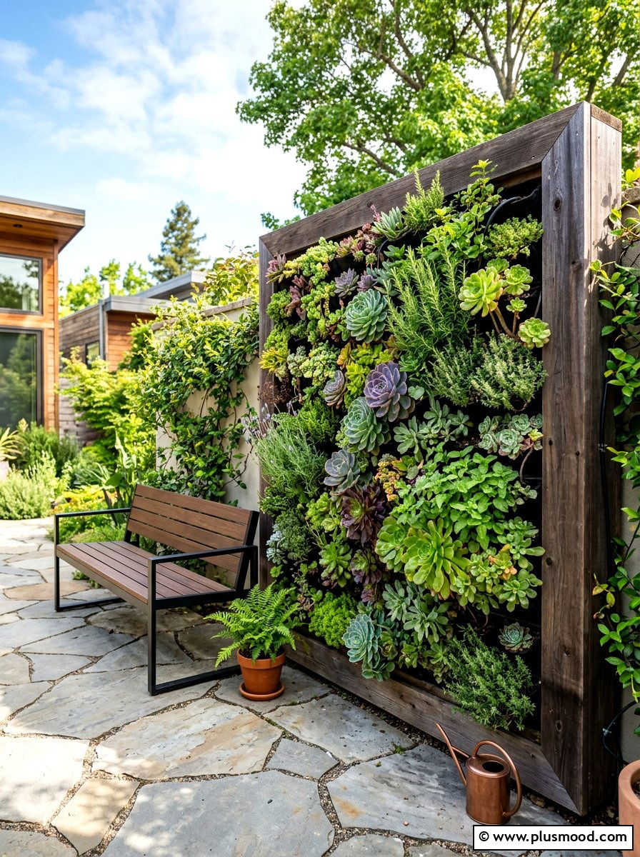 Vertical Garden Privacy Wall - 25 summer patio privacy ideas