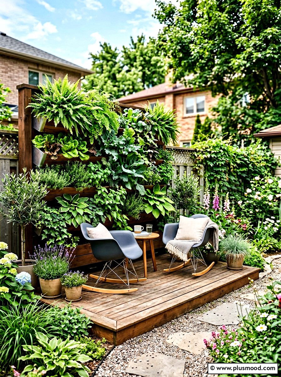 Vertical Garden Privacy - 25 small backyard ideas with privacy screen