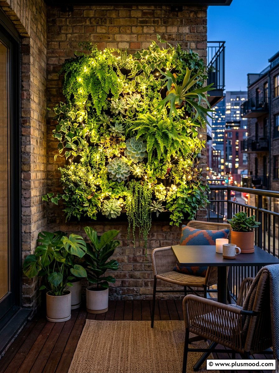 Vertical Garden String Lights - 25 summer string light party ideas
