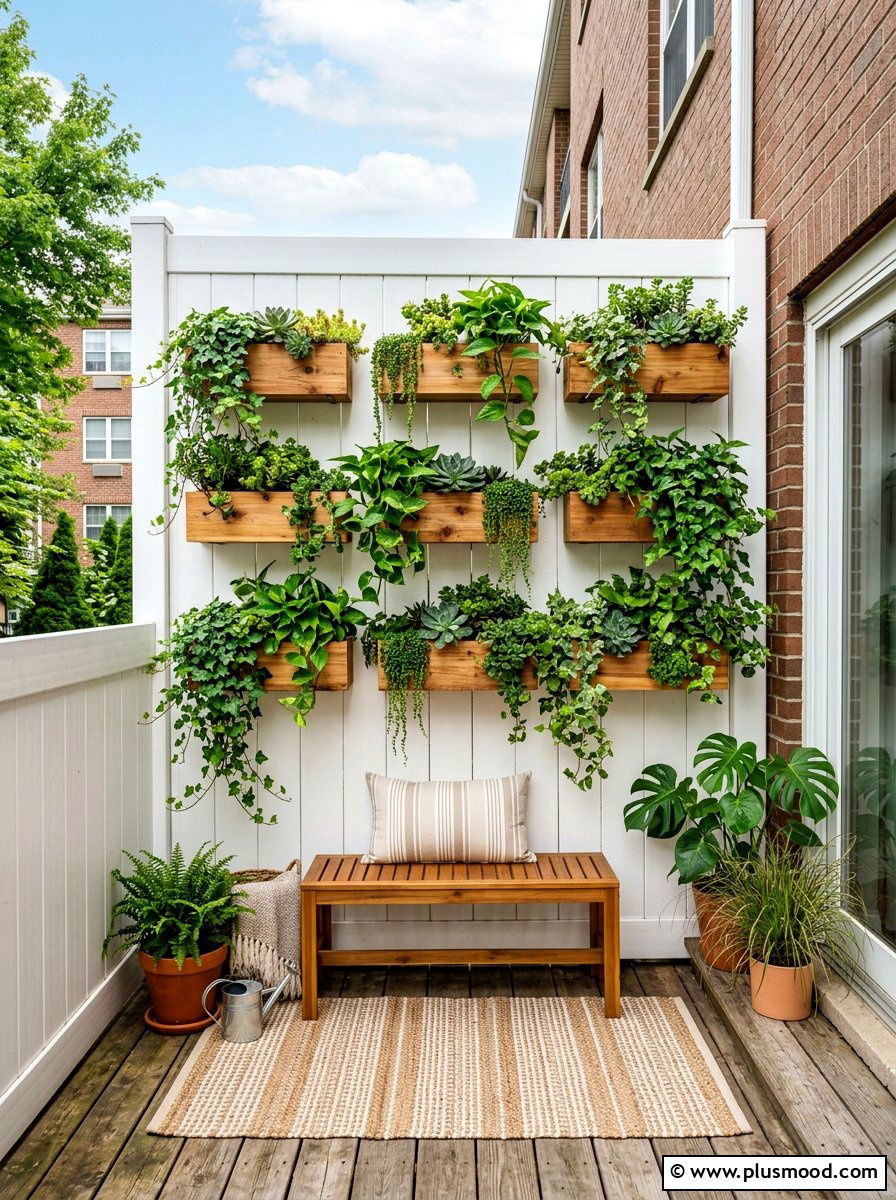 Vertical Garden Wall - 25 small backyard ideas for apartments with fence