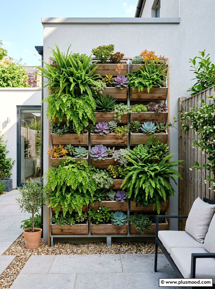 Vertical Garden Wall - 25 small backyard ideas for apartments