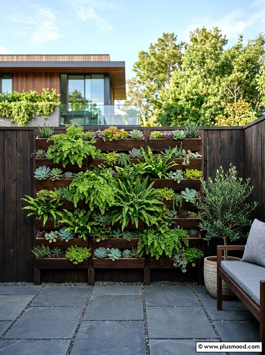Vertical Garden Wall - 25 small backyard ideas for secluded spaces