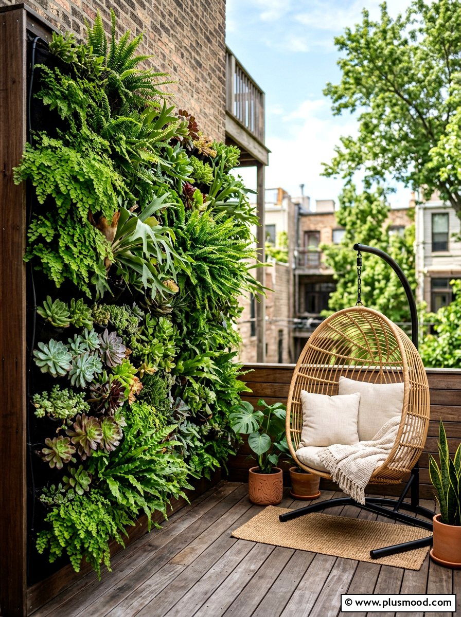 Vertical Garden Wall - 25 small backyard ideas for privacy