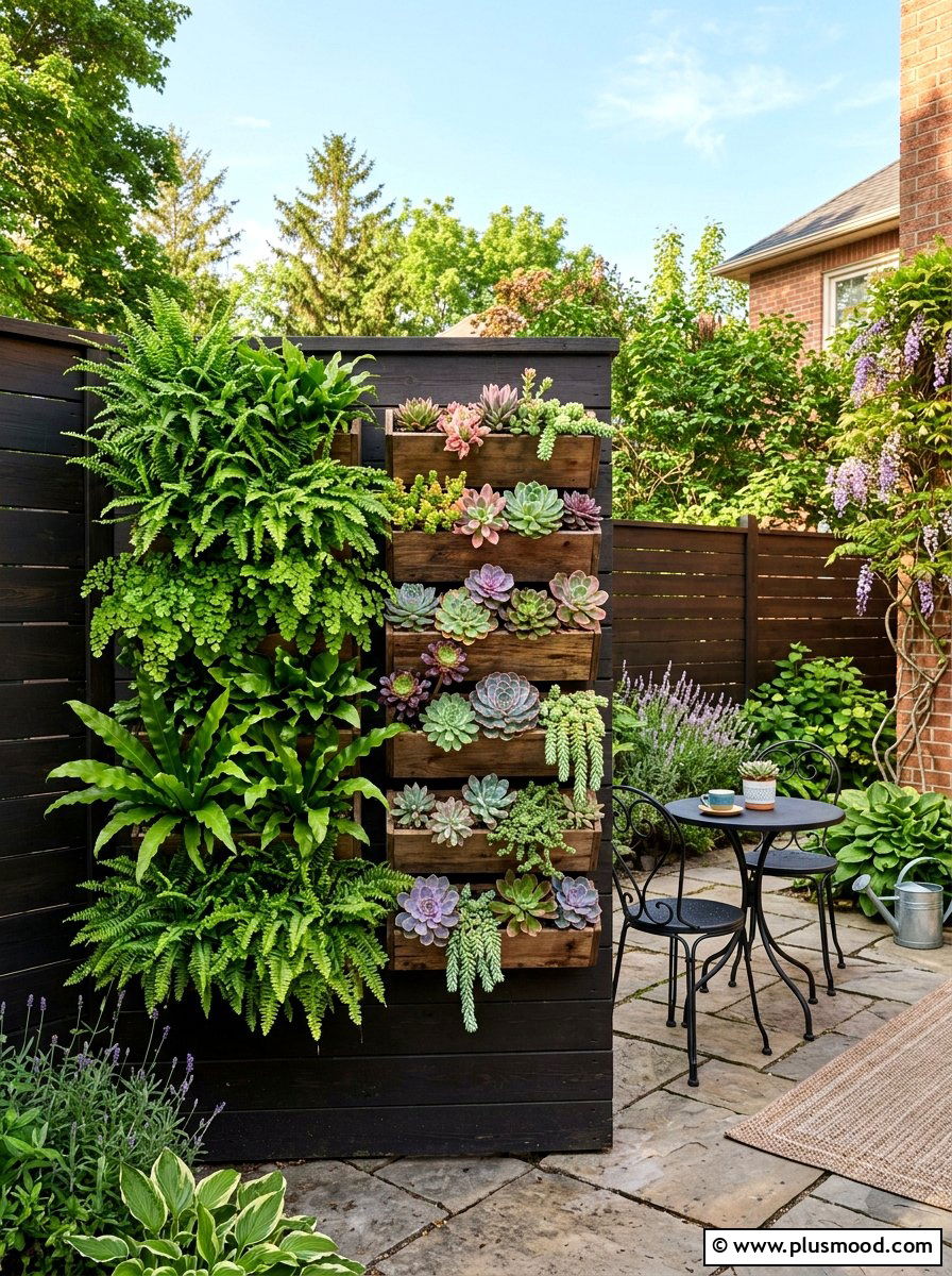 Vertical Garden Wall - 25 small backyard ideas with garden