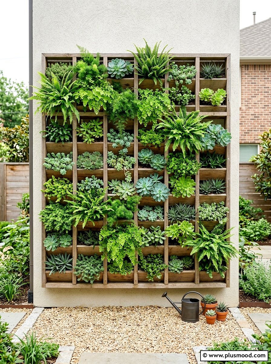 Vertical Garden Wall - 25 small backyard ideas with zen garden
