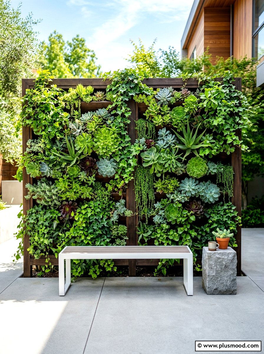 Vertical Garden Wall - 25 summer backyard entertaining ideas