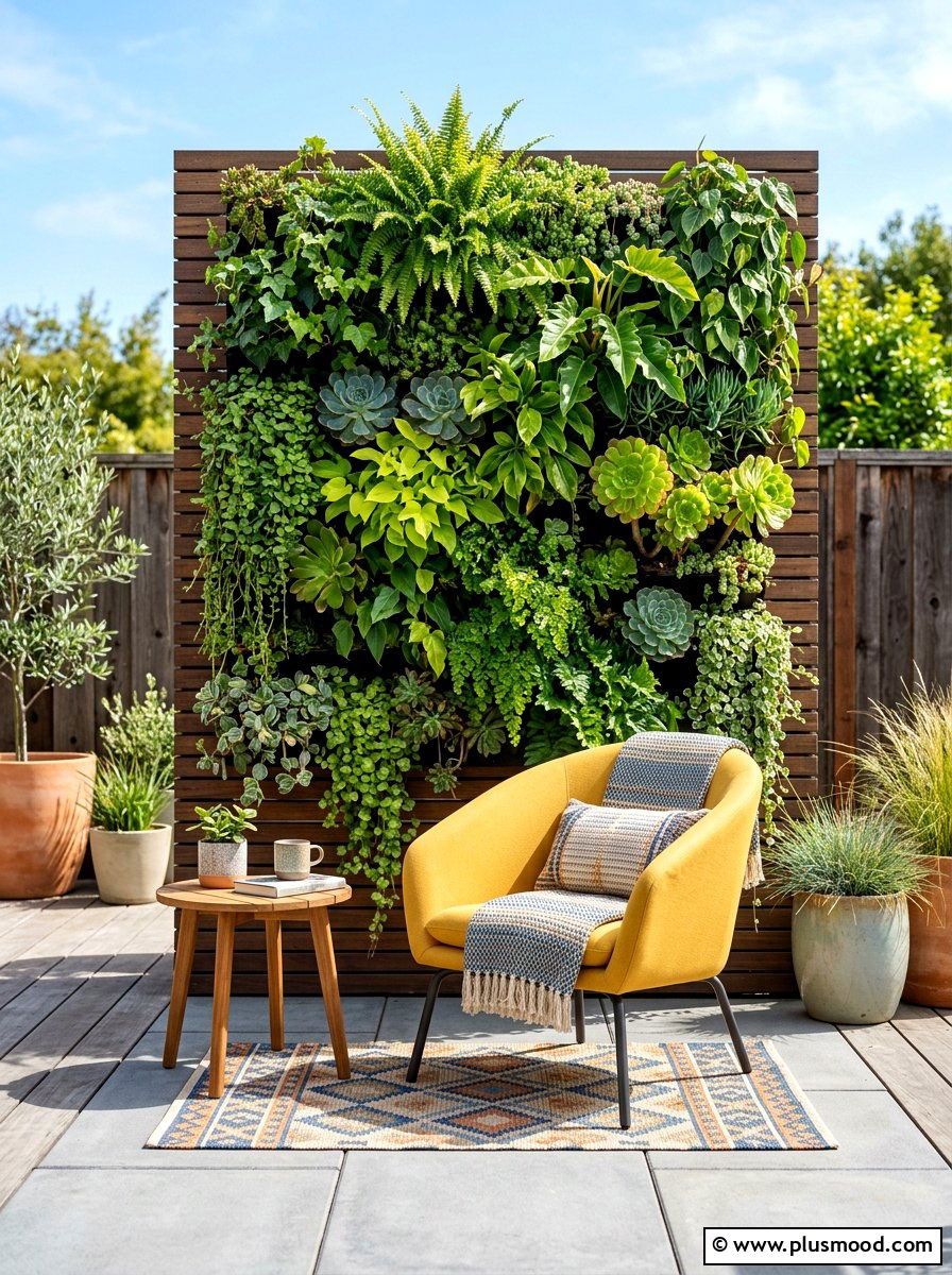 Vertical Garden Wall - 25 summer backyard reading nook ideas