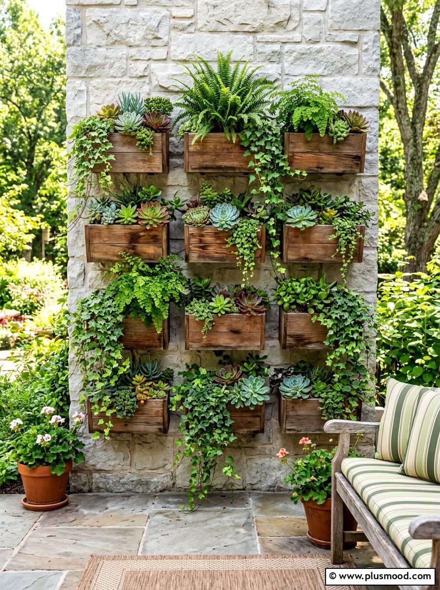 Vertical Garden Wall - 25 summer balcony patio ideas