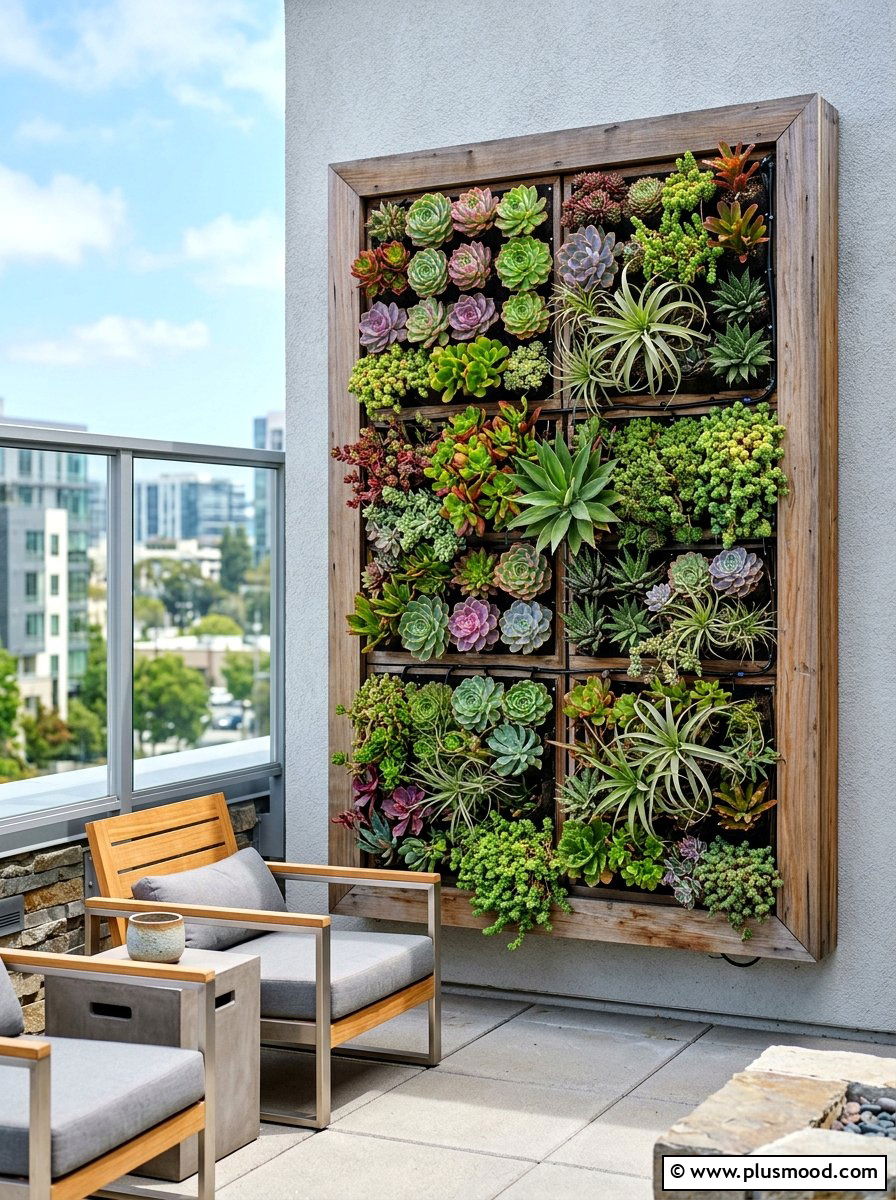 Vertical Garden Wall - 25 summer drought tolerant landscaping ideas